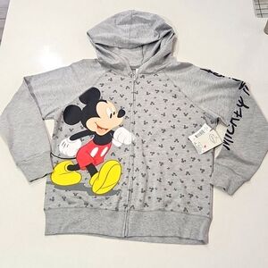 Disney Mickey Mouse light gray juniors zip up sweatshirt  size XL